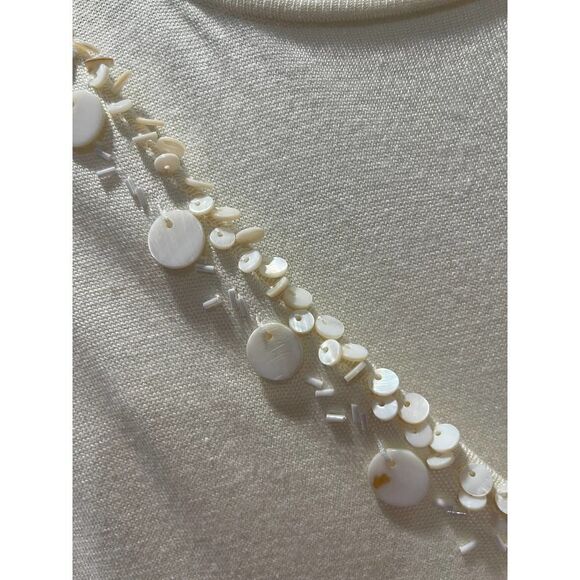 Gauge & Cable Cream Tank Cardigan Sweater Shell Tie Front Size S - Picture 6 of 8